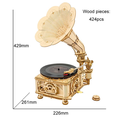 ROKR Classic Gramophone 3D Classic Wooden Puzzle