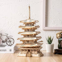 Robotime Five‑Storied Pagoda 3D Wooden Puzzle
